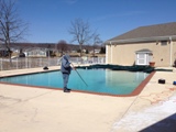 Cleaning the pool